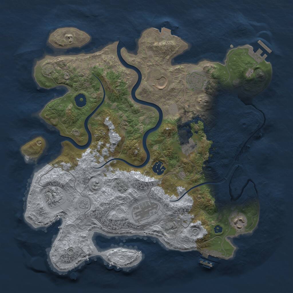 Rust Map: Procedural Map, Size: 3500, Seed: 781615995, 14 Monuments