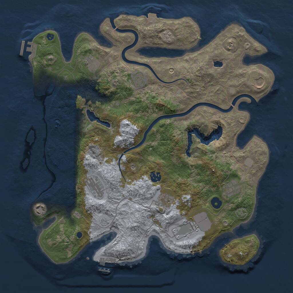 Rust Map: Procedural Map, Size: 4000, Seed: 951493254, 16 Monuments