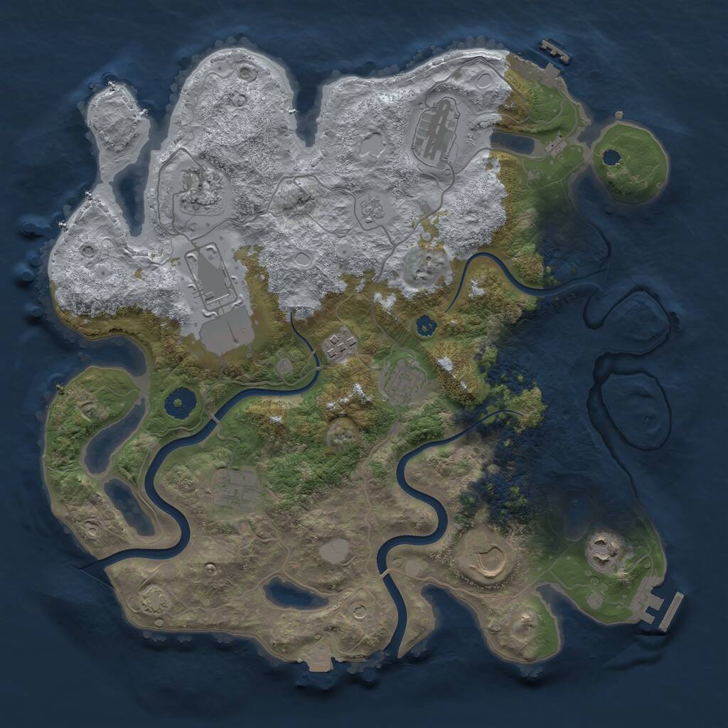 Rust Map: Procedural Map, Size: 3550, Seed: 400362, 14 Monuments