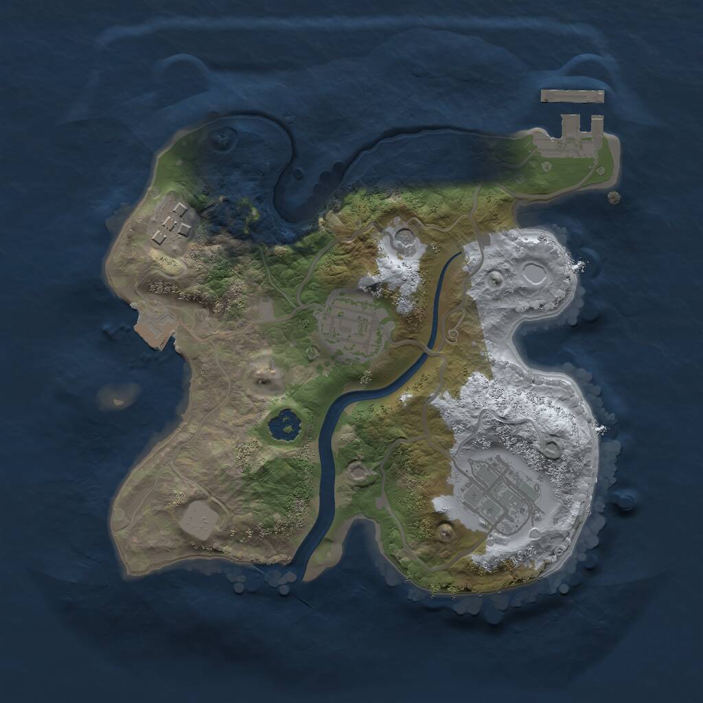 Rust Map: Procedural Map, Size: 2240, Seed: 36085, 6 Monuments