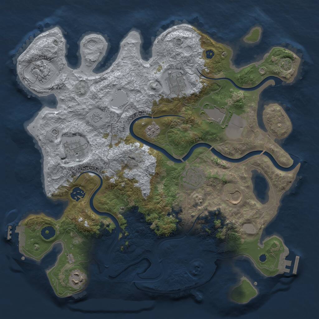 Rust Map: Procedural Map, Size: 3550, Seed: 242441, 15 Monuments