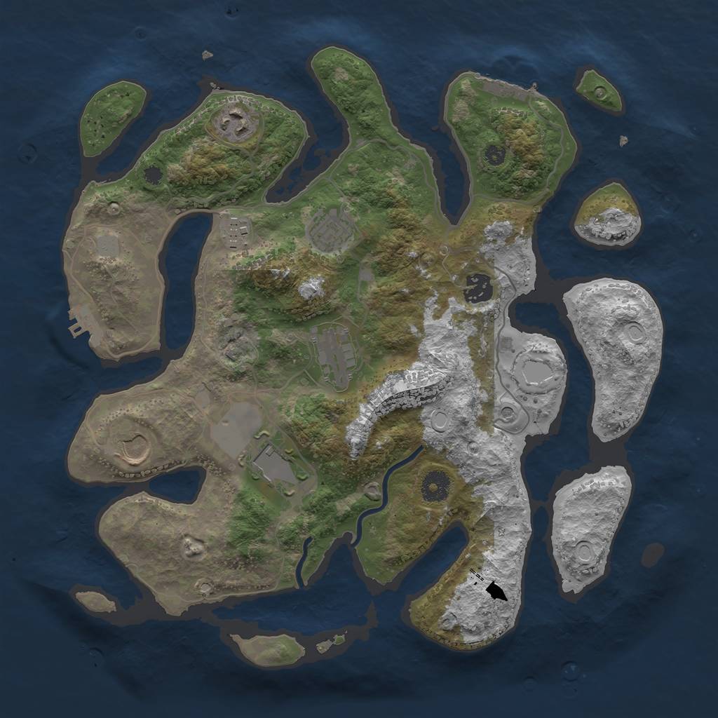 Rust Map: Procedural Map, Size: 3550, Seed: 57401, 15 Monuments