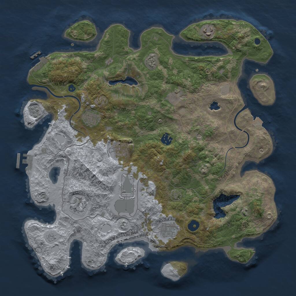 Rust Map: Procedural Map, Size: 4000, Seed: 9175, 15 Monuments