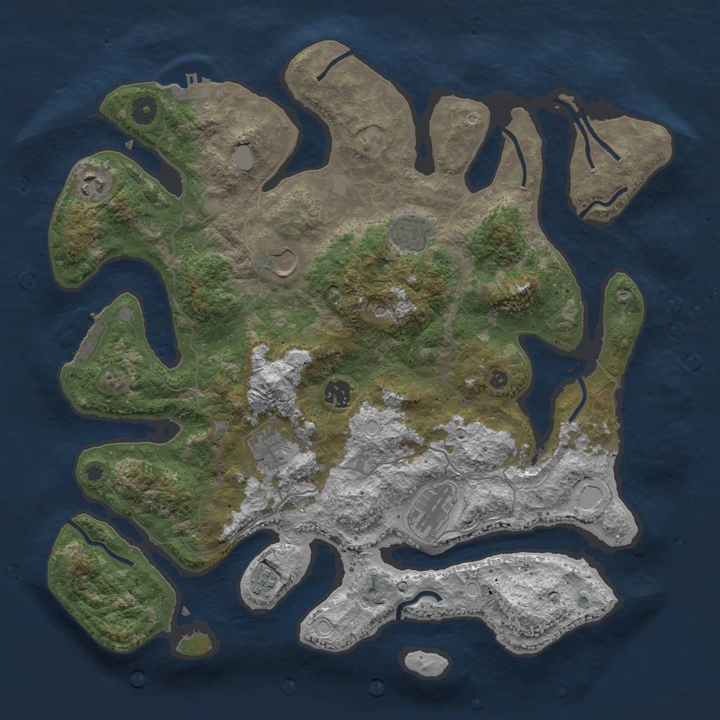 Rust Map: Procedural Map, Size: 4000, Seed: 972511, 15 Monuments