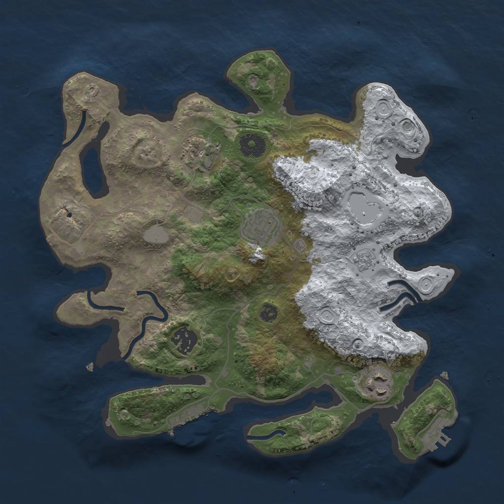 Rust Map: Procedural Map, Size: 3000, Seed: 6759348, 12 Monuments