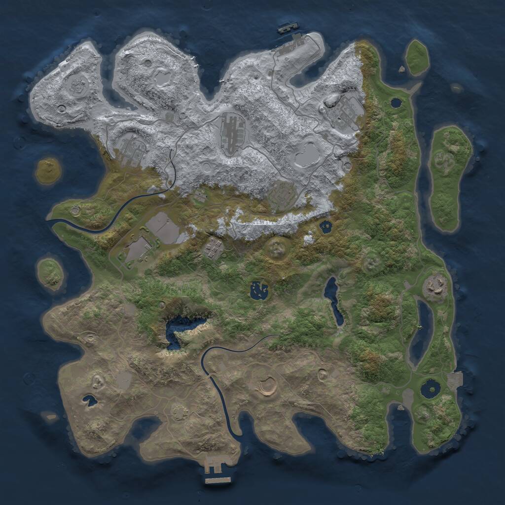 Rust Map: Procedural Map, Size: 4000, Seed: 112022, 15 Monuments