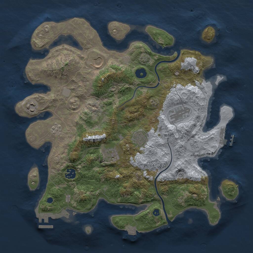 Rust Map: Procedural Map, Size: 3550, Seed: 480534, 13 Monuments