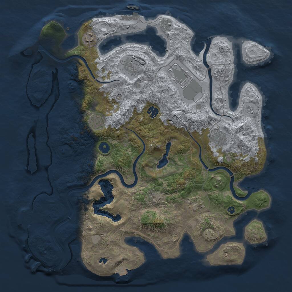 Rust Map: Procedural Map, Size: 4000, Seed: 92, 14 Monuments