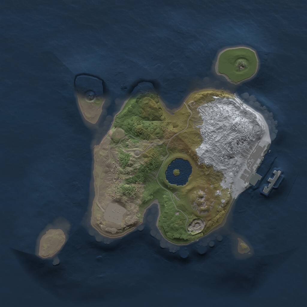 Rust Map: Procedural Map, Size: 1750, Seed: 46423, 2 Monuments