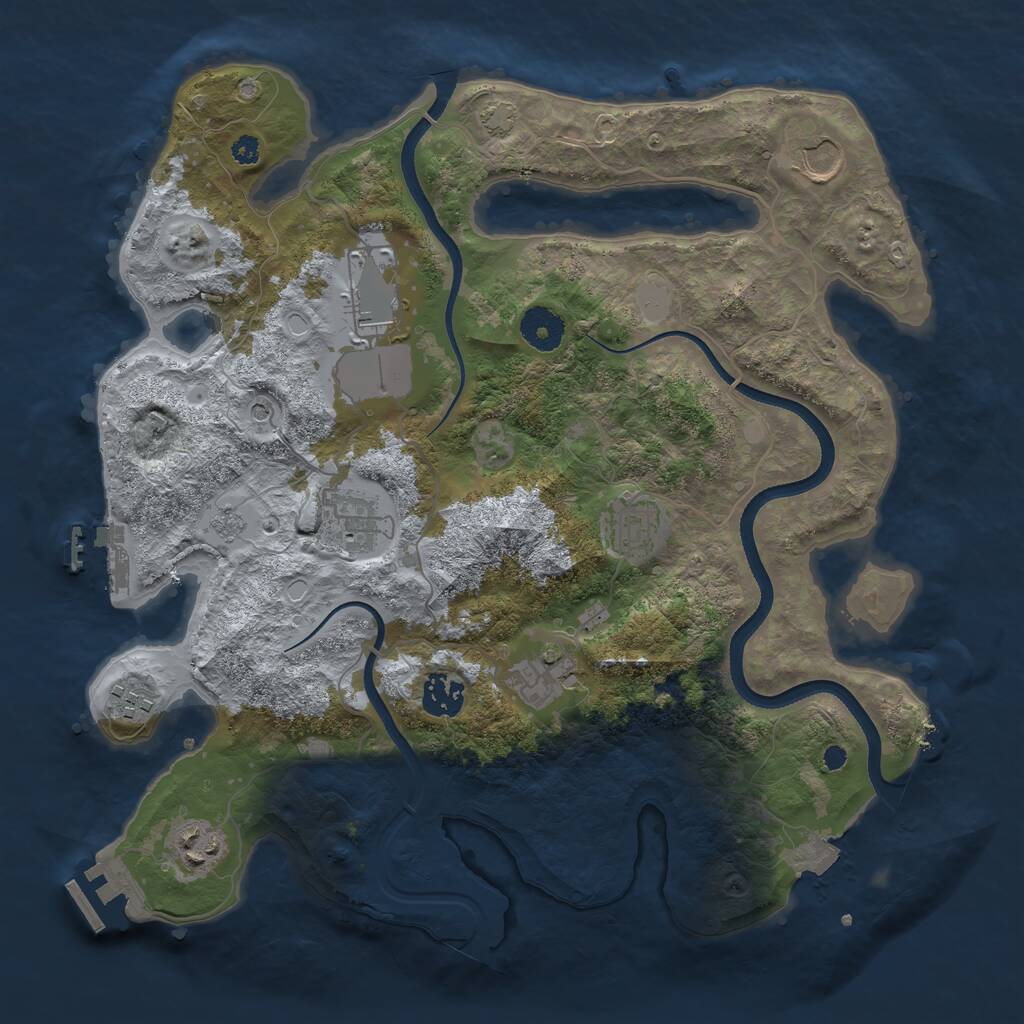 Rust Map: Procedural Map, Size: 3550, Seed: 921385, 14 Monuments