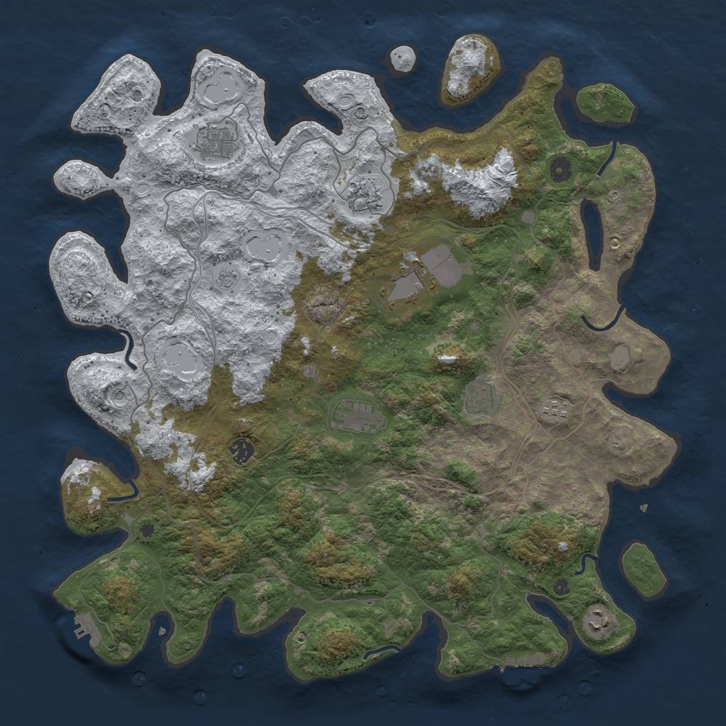 Rust Map: Procedural Map, Size: 4500, Seed: 170, 17 Monuments