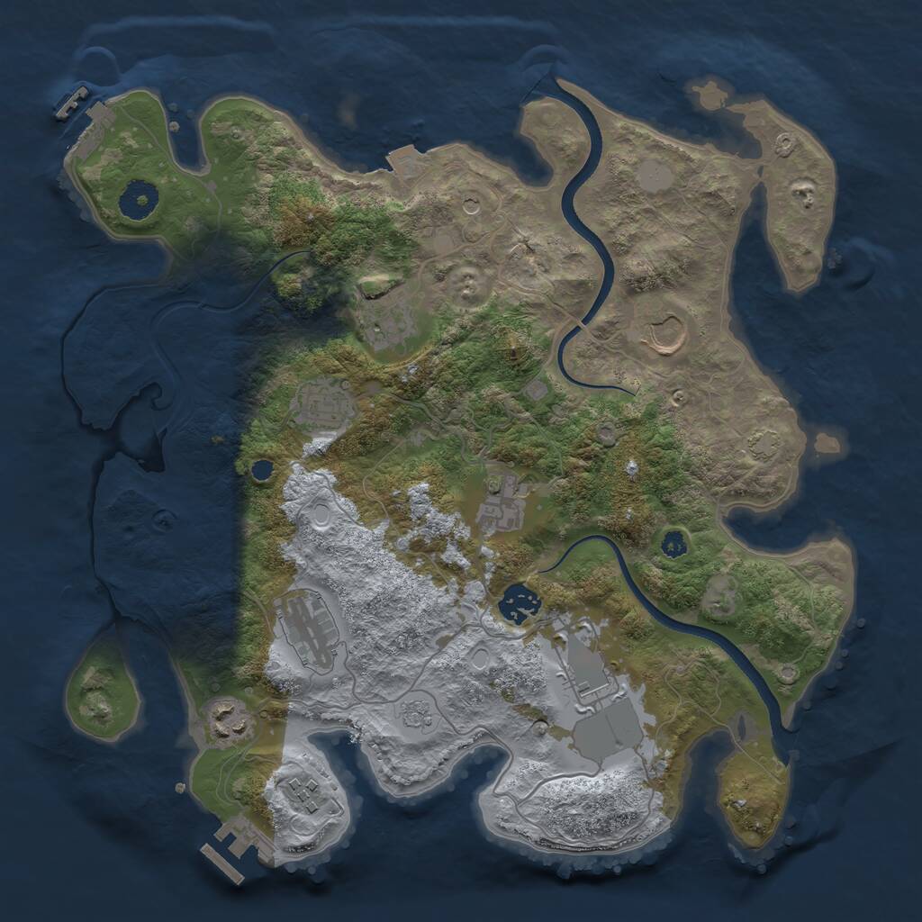 Rust Map: Procedural Map, Size: 3550, Seed: 273746, 15 Monuments