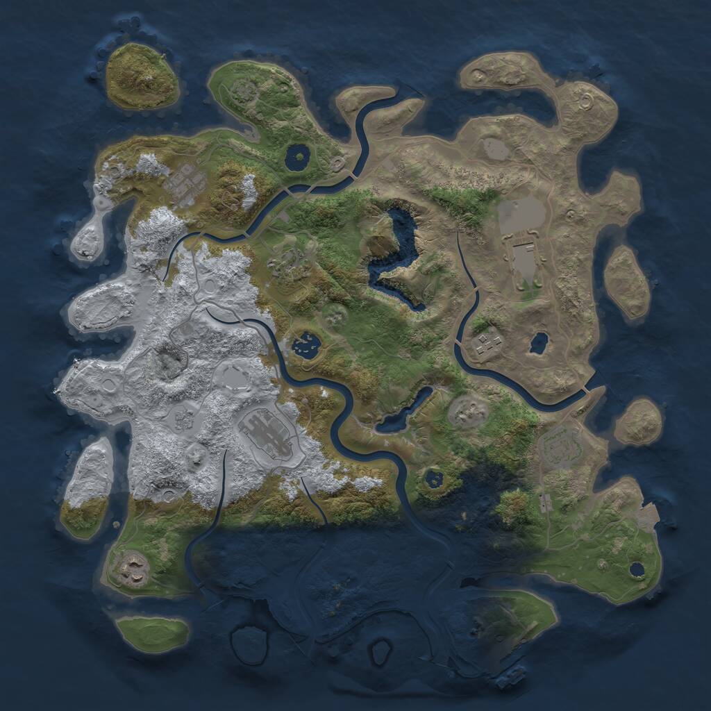 Rust Map: Procedural Map, Size: 4000, Seed: 26854647, 13 Monuments