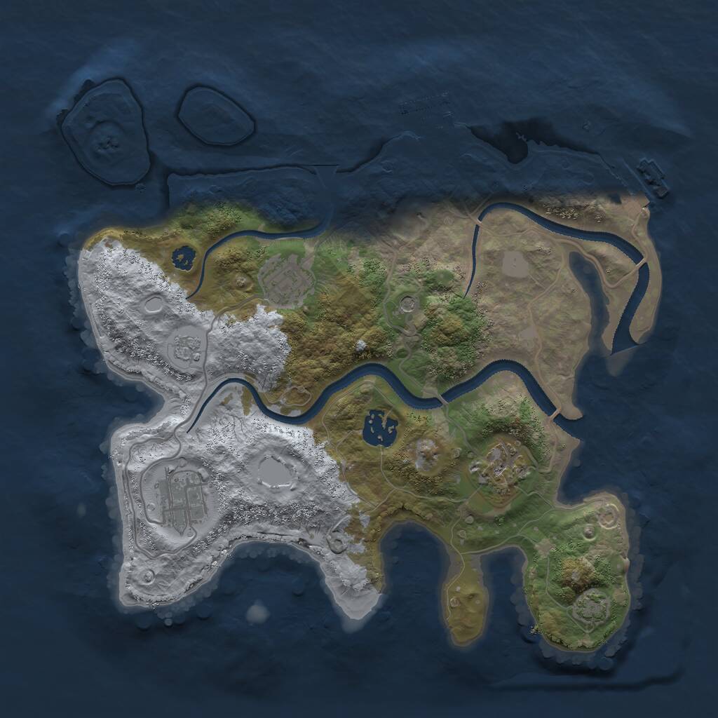 Rust Map: Procedural Map, Size: 3000, Seed: 924953998, 10 Monuments