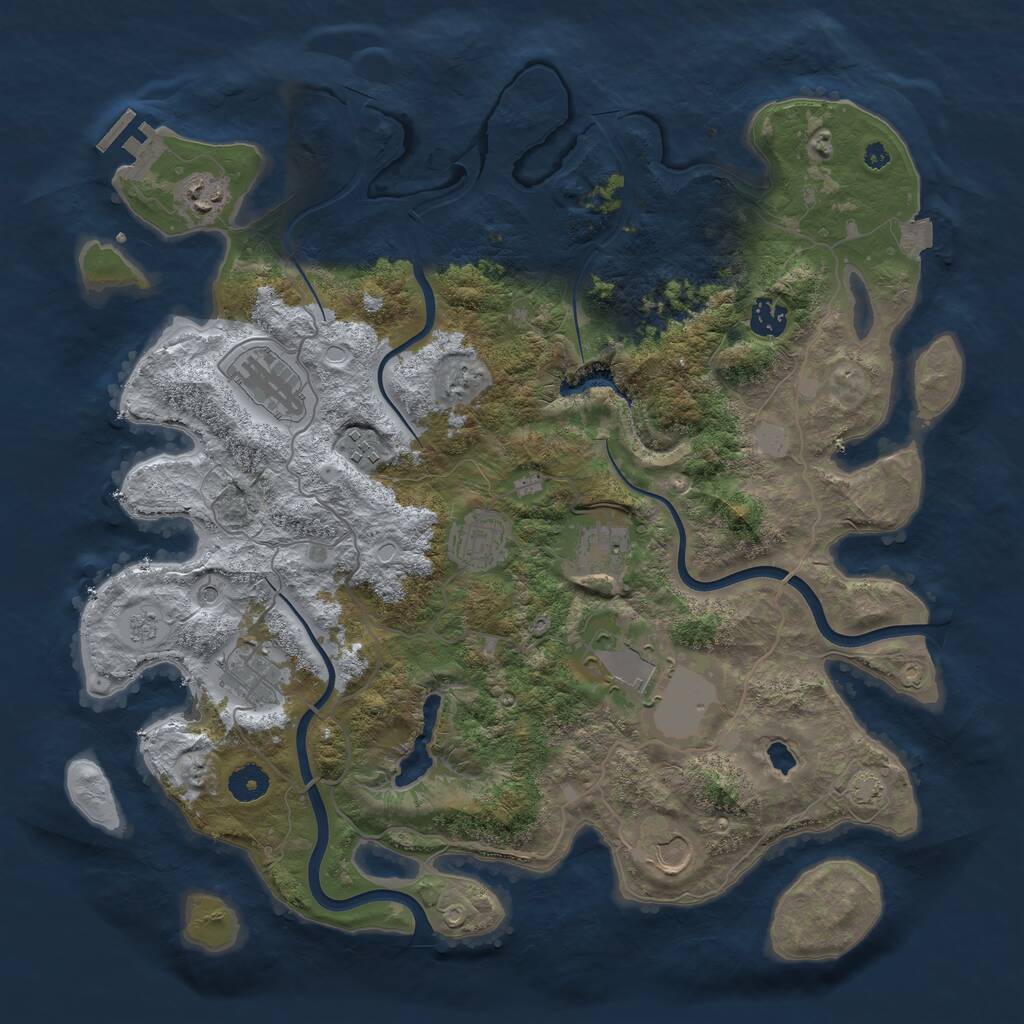Rust Map: Procedural Map, Size: 4000, Seed: 146398, 14 Monuments