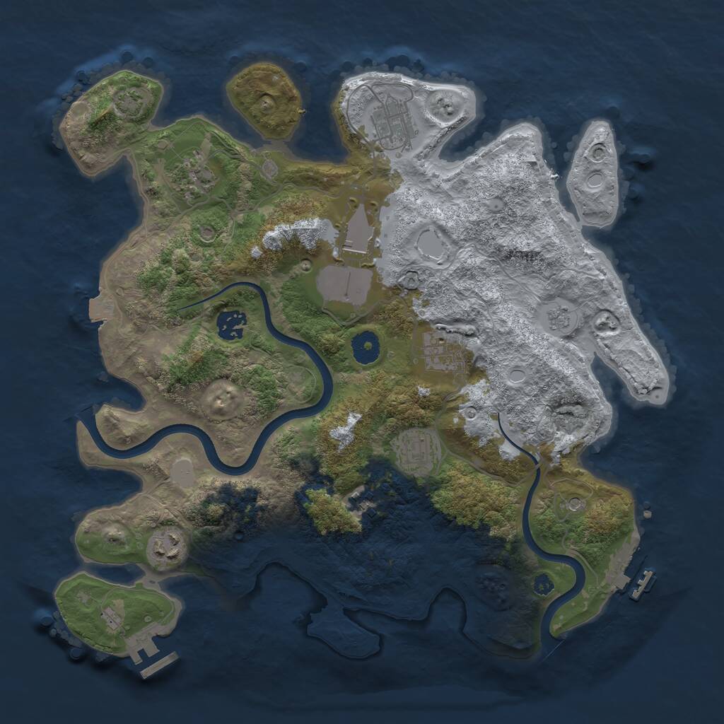 Rust Map: Procedural Map, Size: 3550, Seed: 572484, 14 Monuments