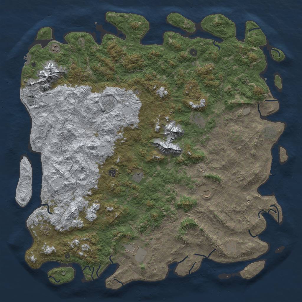 Rust Map: Procedural Map, Size: 6000, Seed: 56455833, 20 Monuments