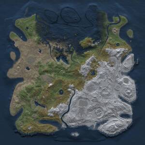 Thumbnail Rust Map: Procedural Map, Size: 4500, Seed: 6747, 15 Monuments