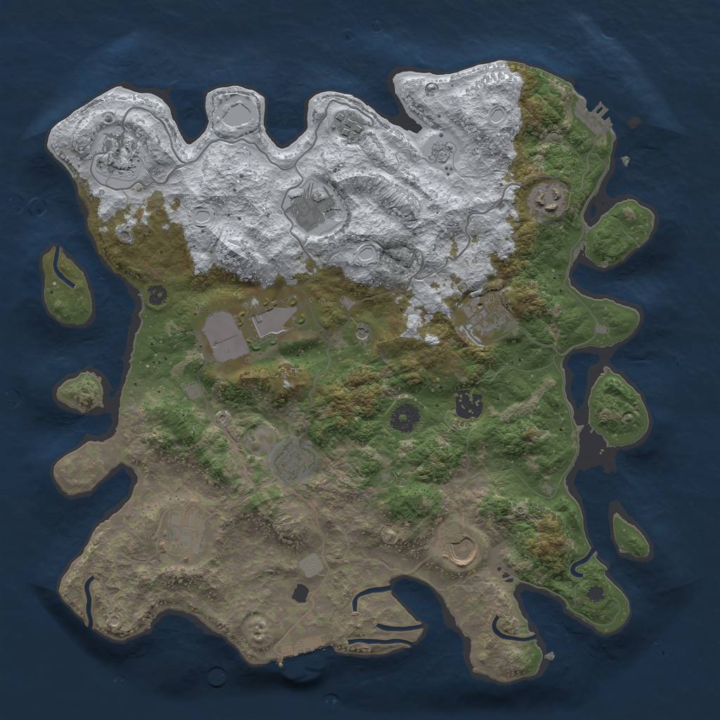 Rust Map: Procedural Map, Size: 3750, Seed: 41, 19 Monuments