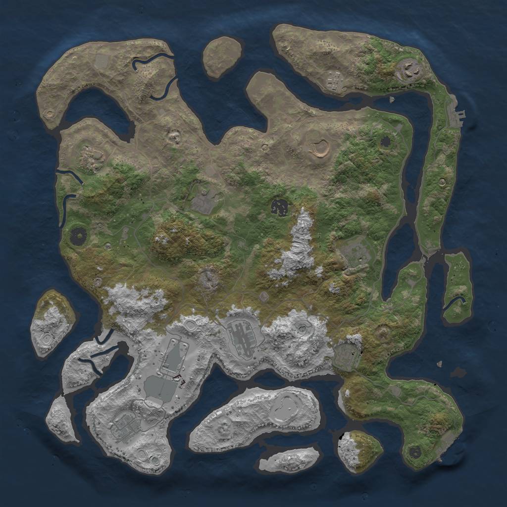 Rust Map: Procedural Map, Size: 4250, Seed: 988368990, 19 Monuments