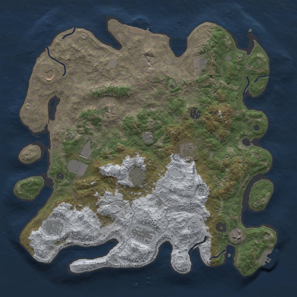 Rust Map: Procedural Map, Size: 4100, Seed: 11132, 20 Monuments