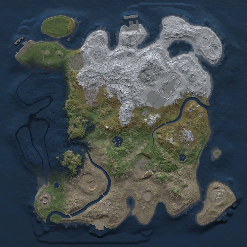 Rust Map: Procedural Map, Size: 3500, Seed: 122, 15 Monuments