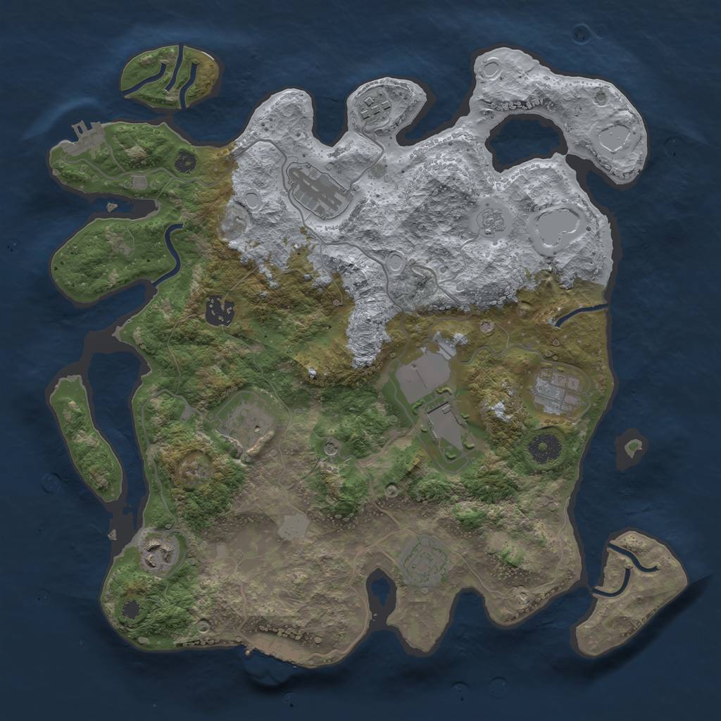 Rust Map: Procedural Map, Size: 3500, Seed: 122, 15 Monuments