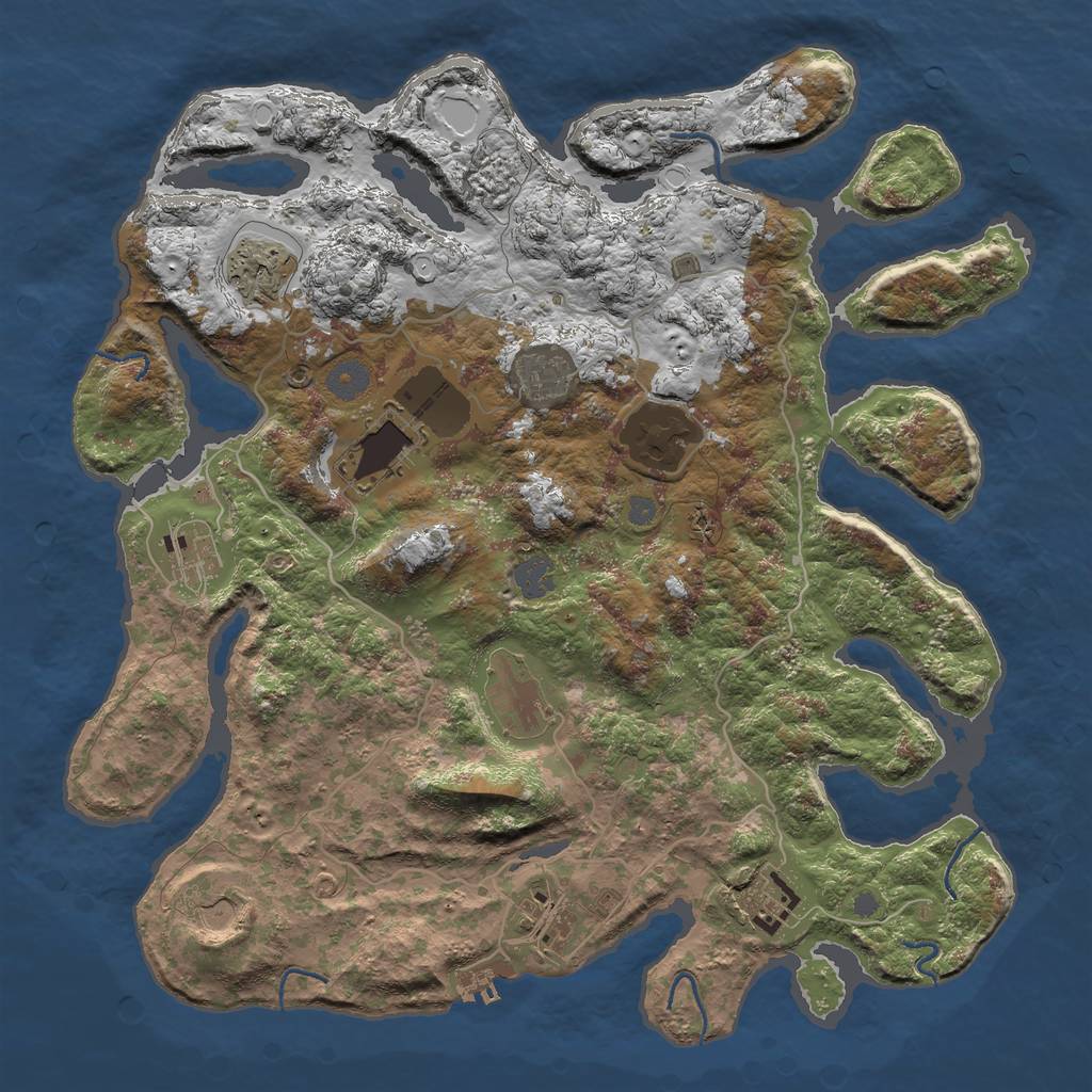 Rust Map: Procedural Map, Size: 4000, Seed: 1133, 15 Monuments