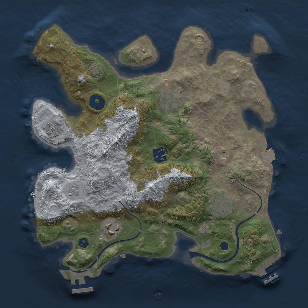 Rust Map: Procedural Map, Size: 3000, Seed: 221874, 11 Monuments
