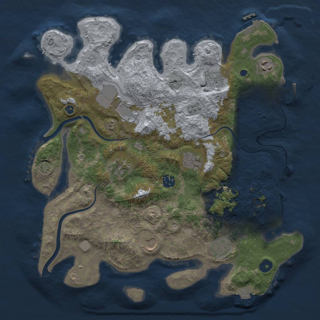 Rust Map: Procedural Map, Size: 3750, Seed: 34097434, 15 Monuments