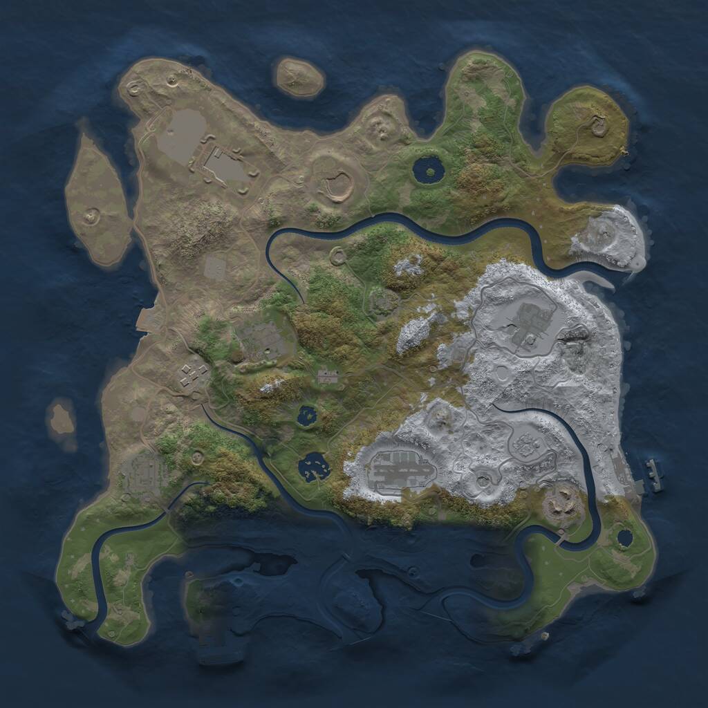 Rust Map: Procedural Map, Size: 3550, Seed: 66623, 15 Monuments
