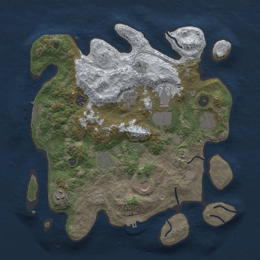 Rust Map: Procedural Map, Size: 3550, Seed: 301729, 17 Monuments