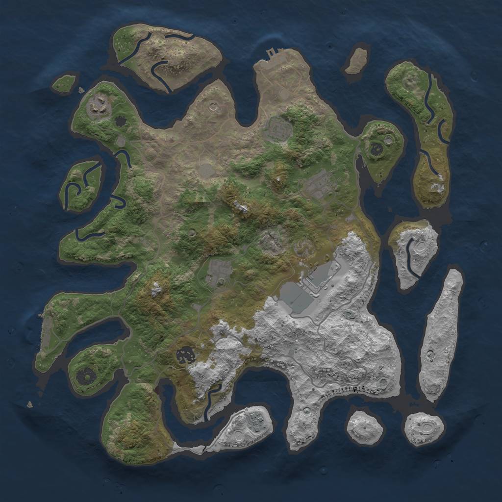 Rust Map: Procedural Map, Size: 4000, Seed: 13, 15 Monuments