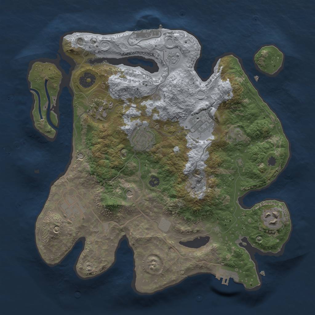 Rust Map: Procedural Map, Size: 3000, Seed: 690071, 14 Monuments