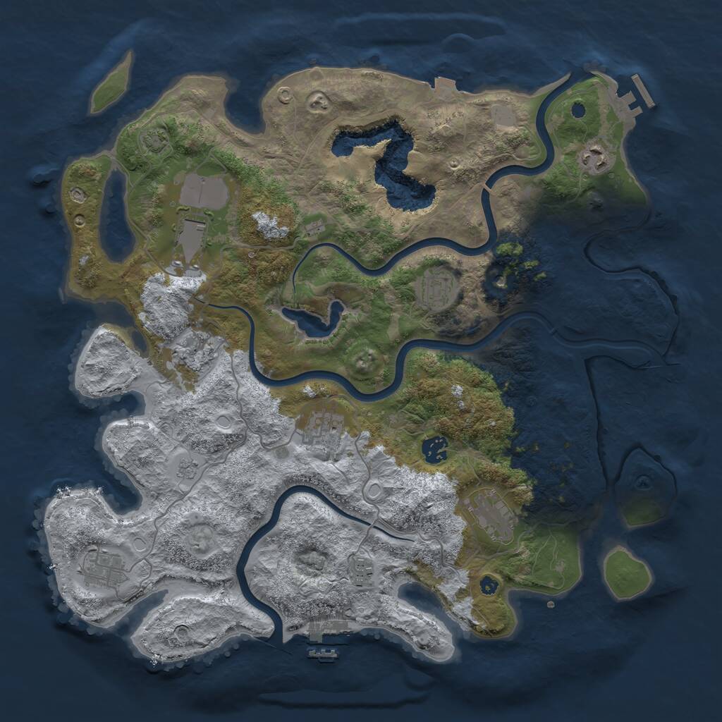 Rust Map: Procedural Map, Size: 4000, Seed: 231225, 15 Monuments