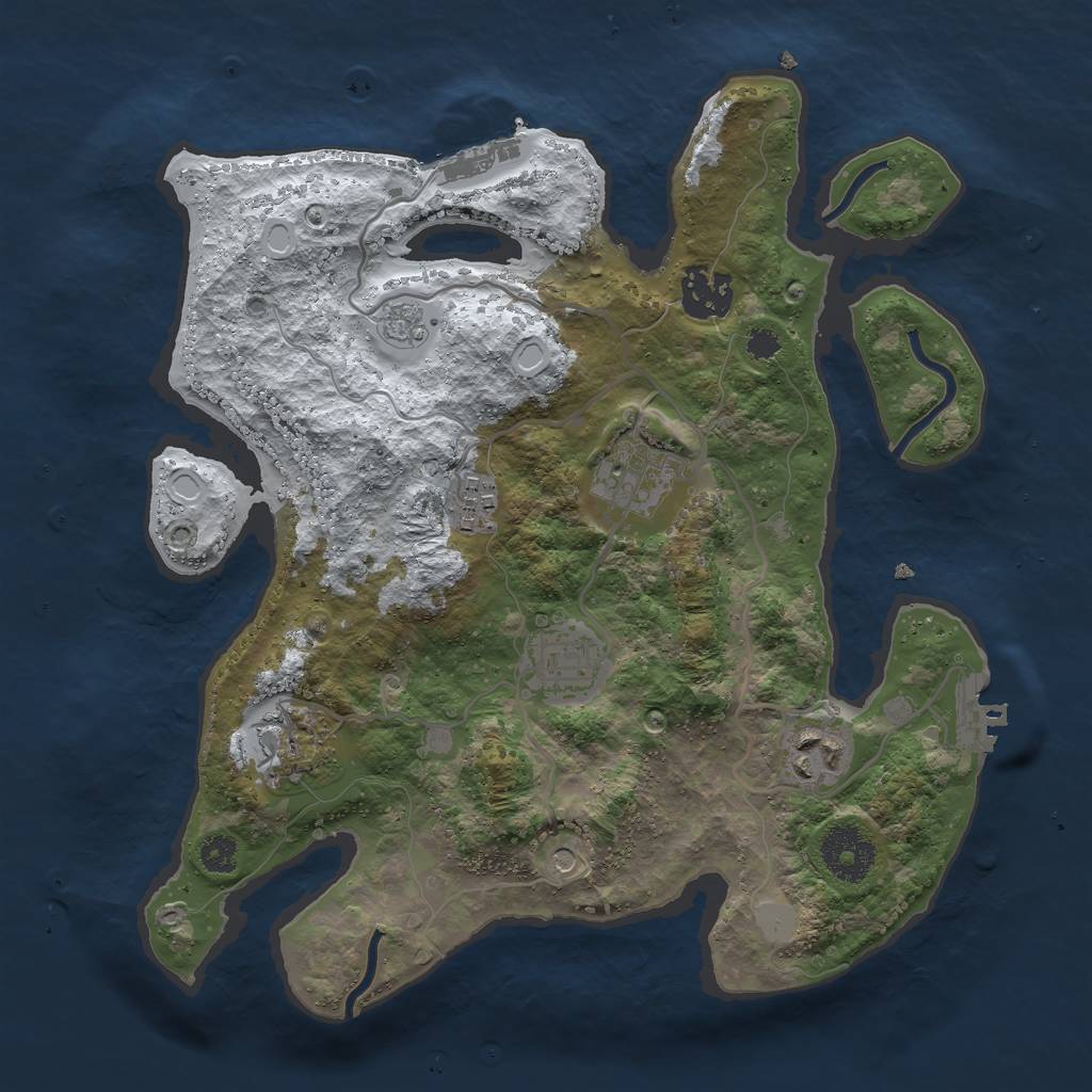 Rust Map: Procedural Map, Size: 3000, Seed: 607646, 15 Monuments