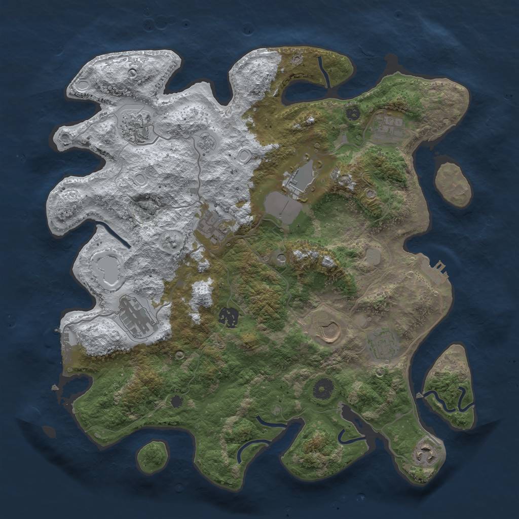 Rust Map: Procedural Map, Size: 3750, Seed: 6775224, 18 Monuments