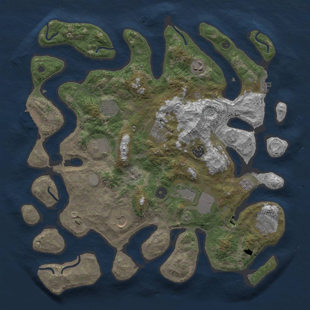 Rust Map: Procedural Map, Size: 4000, Seed: 596972, 17 Monuments