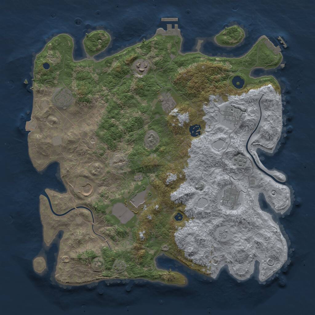 Rust Map: Procedural Map, Size: 3850, Seed: 626750170, 15 Monuments