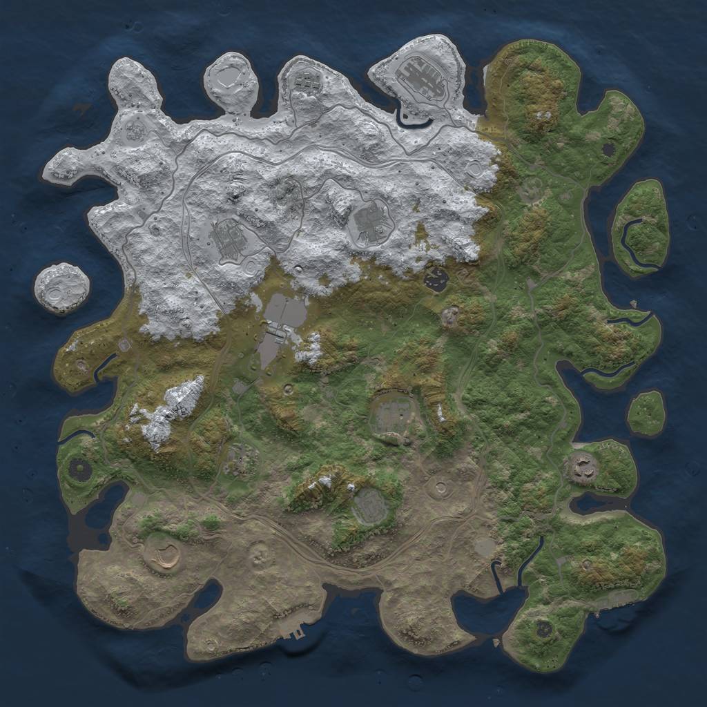 Rust Map: Procedural Map, Size: 4500, Seed: 53112, 20 Monuments