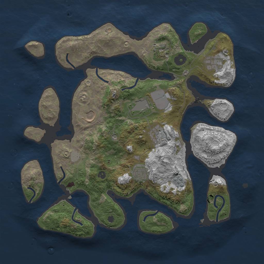 Rust Map: Procedural Map, Size: 3500, Seed: 197881684, 13 Monuments