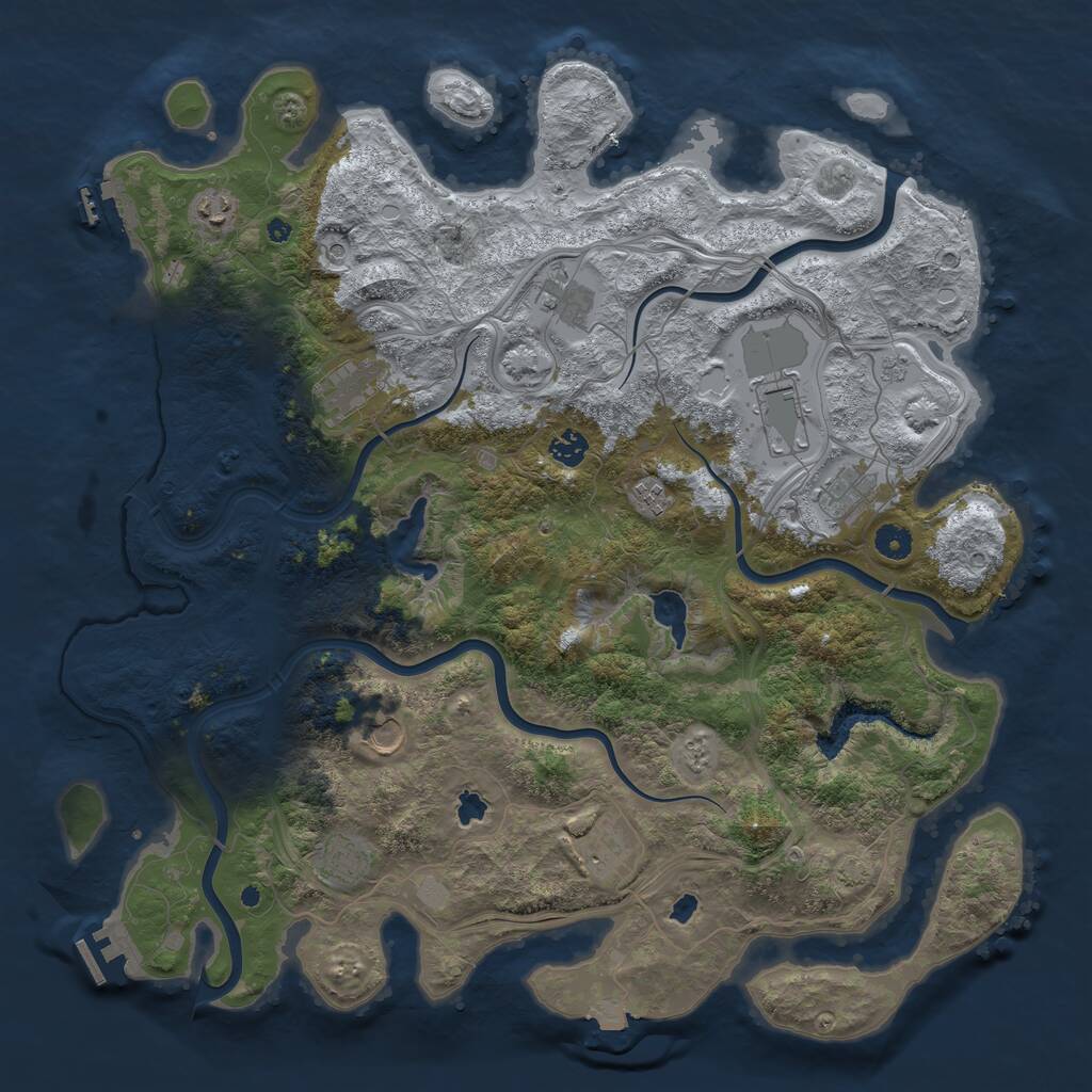 Rust Map: Procedural Map, Size: 4500, Seed: 33112, 16 Monuments