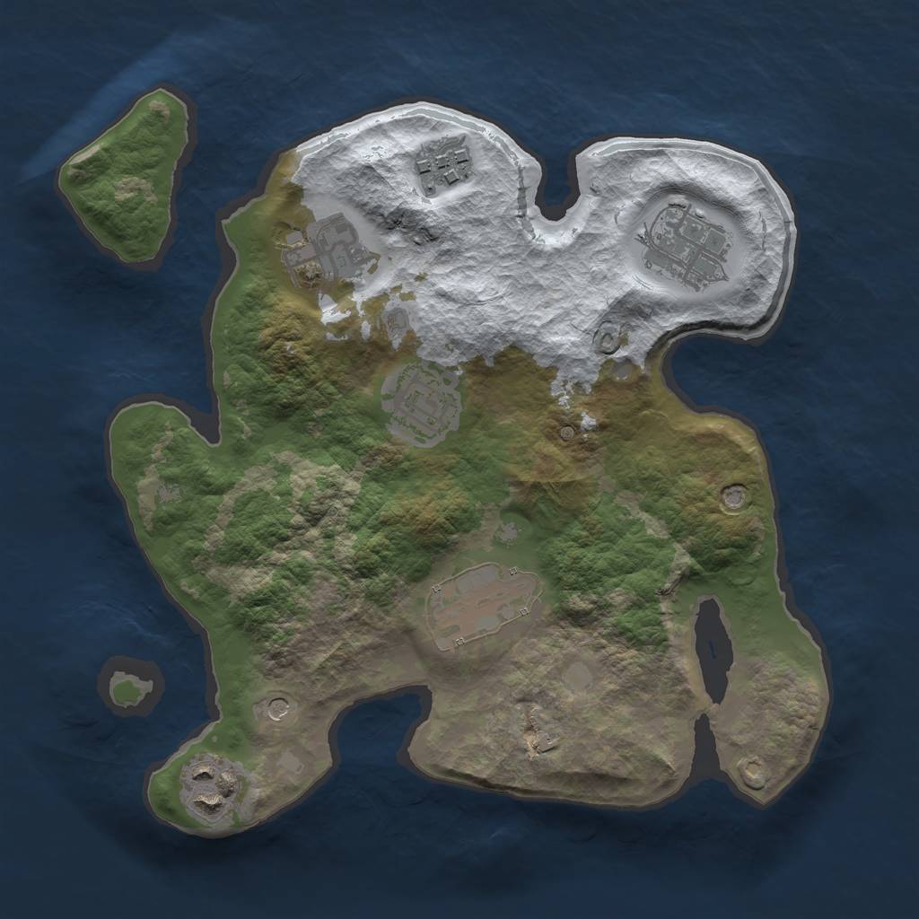 Rust Map: Barren, Size: 2650, Seed: 1752947852, 9 Monuments
