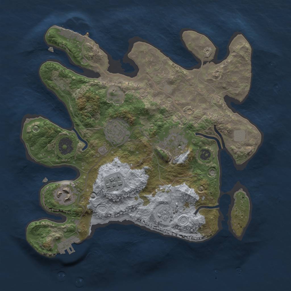 Rust Map: Procedural Map, Size: 2700, Seed: 1906181237, 12 Monuments