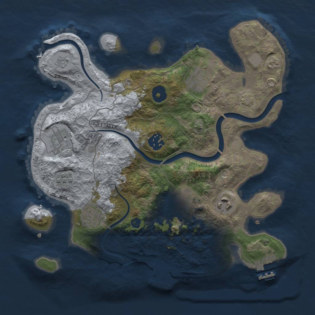 Rust Map: Procedural Map, Size: 3000, Seed: 789992, 13 Monuments