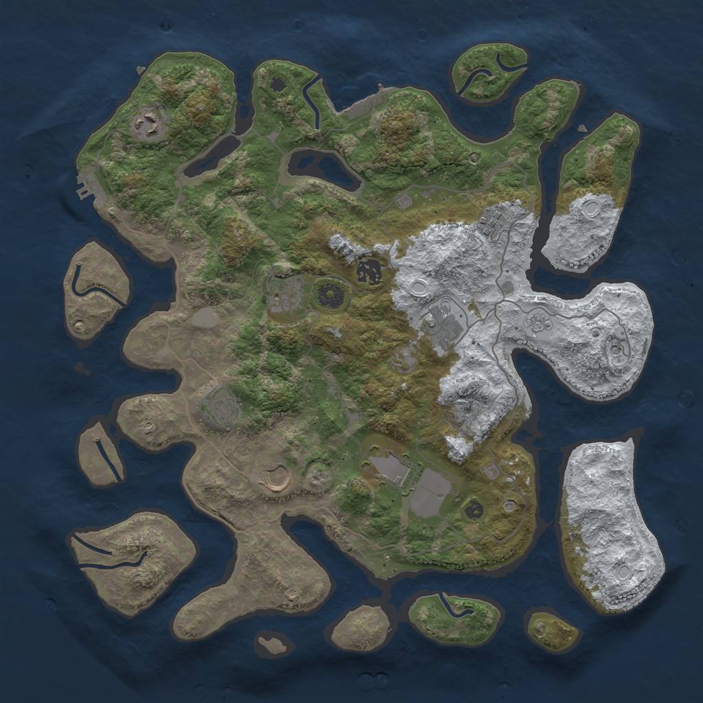 Rust Map: Procedural Map, Size: 4000, Seed: 753, 17 Monuments