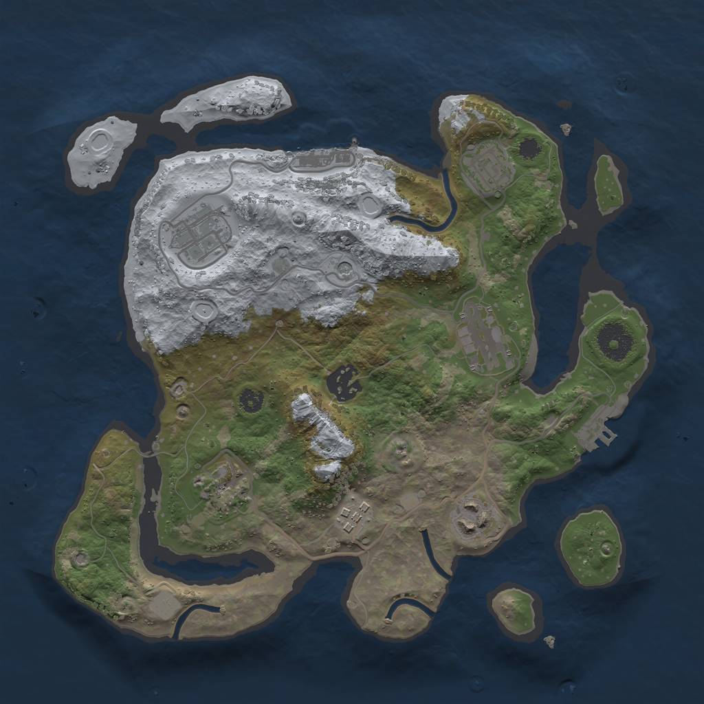 Rust Map: Procedural Map, Size: 3000, Seed: 569615, 13 Monuments
