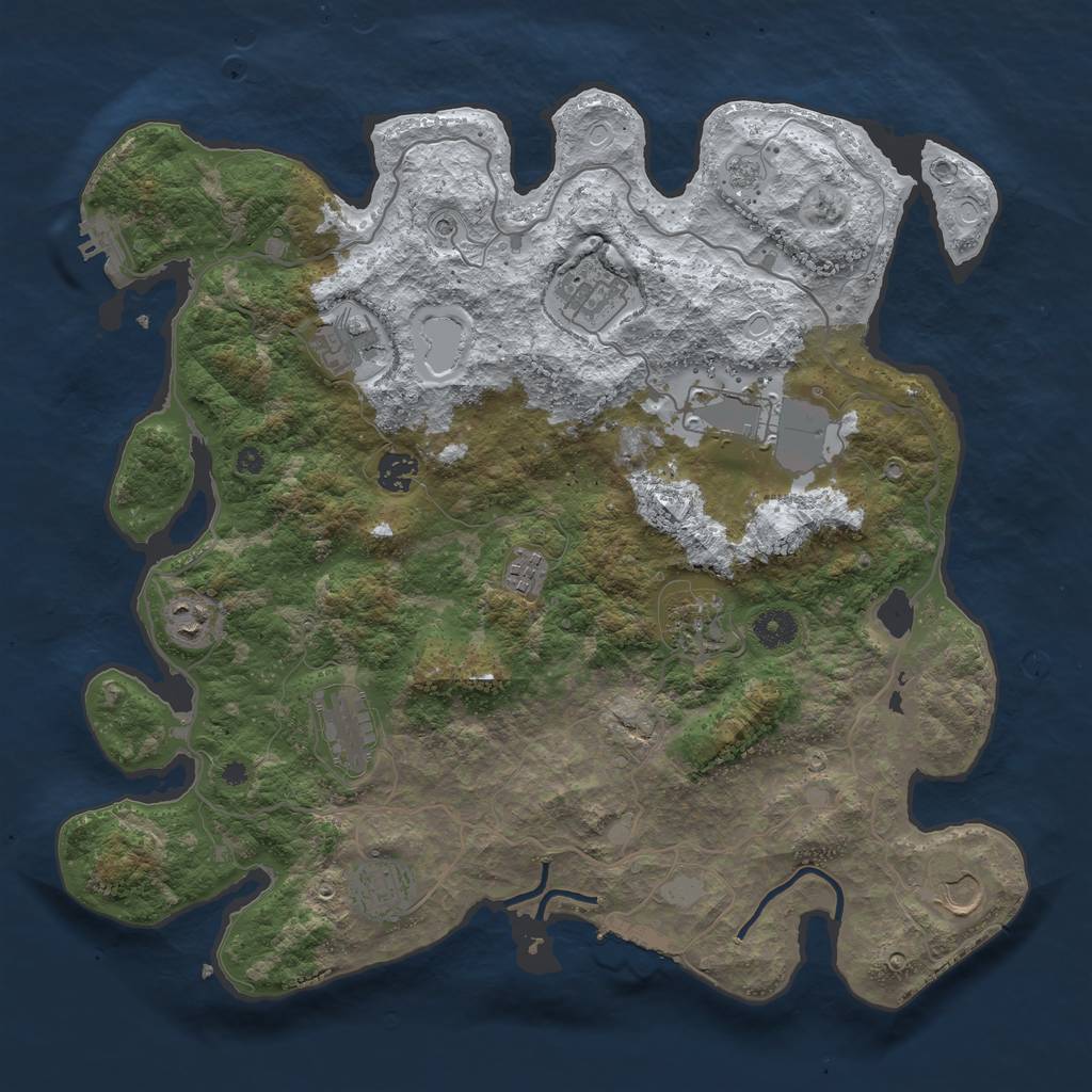 Rust Map: Procedural Map, Size: 4000, Seed: 732808, 19 Monuments