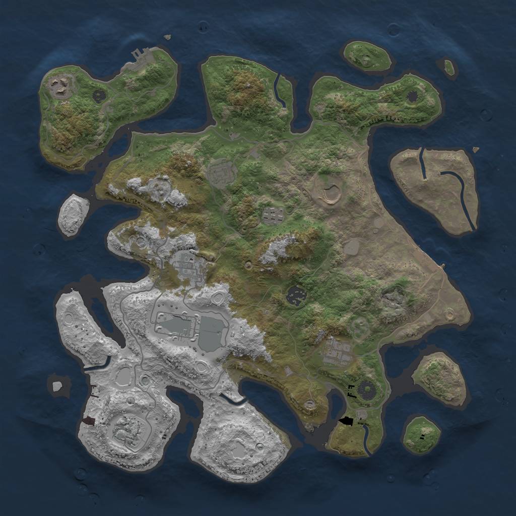 Rust Map: Procedural Map, Size: 4000, Seed: 924715, 17 Monuments