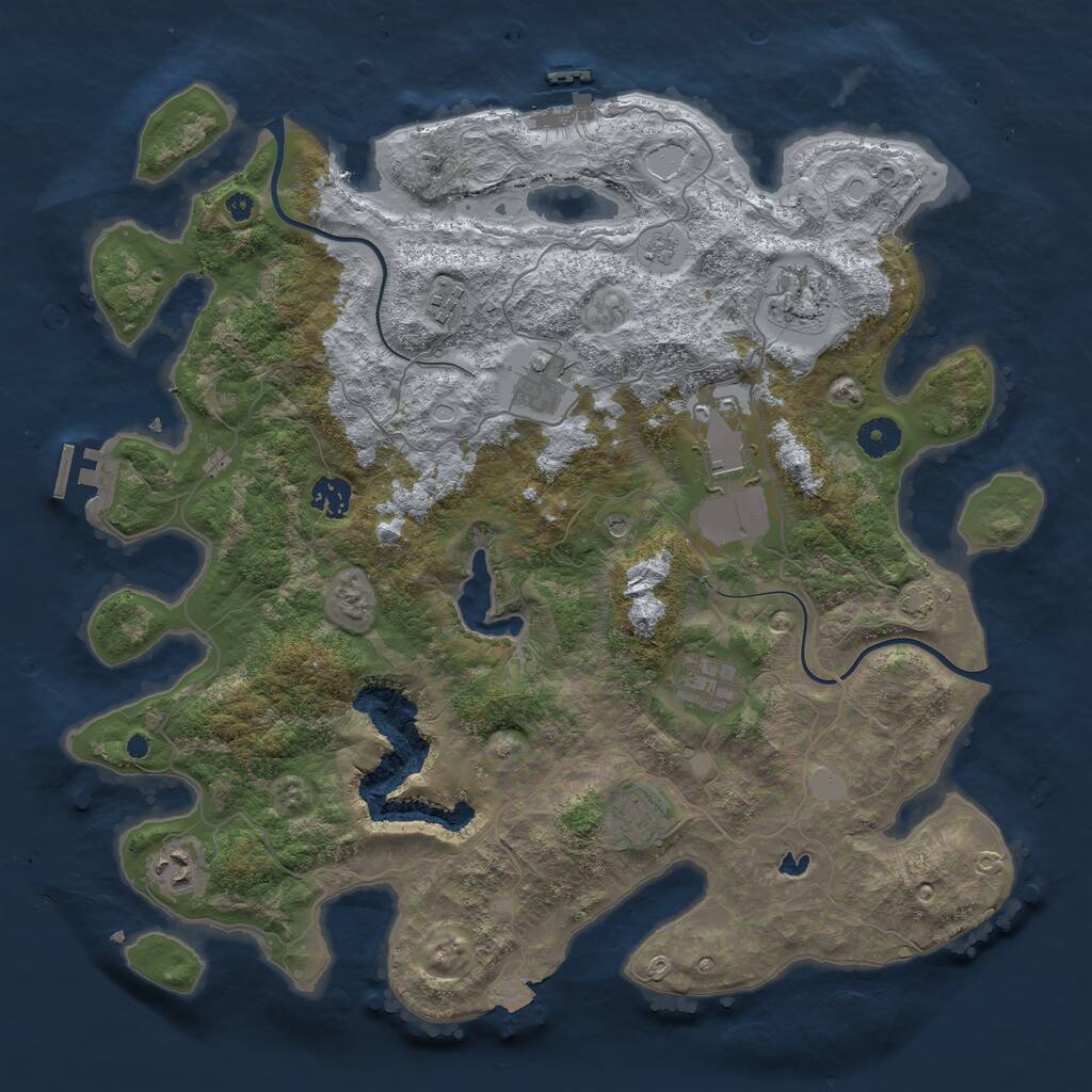 Rust Map: Procedural Map, Size: 4000, Seed: 1644641798, 14 Monuments